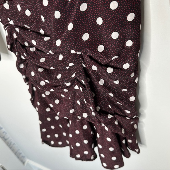 Vernoica Beard Size 2‎ Silk Lou Lou Ruched Flounce Mini Dress Quiet Luxury Clean - Picture 15 of 15